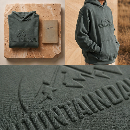 Iconic Embossed Hoodie - Forest Green