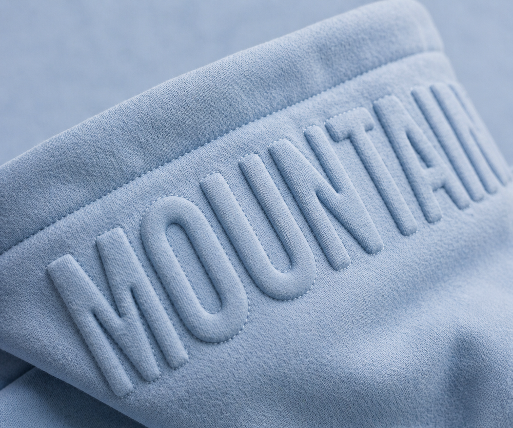 Iconic Embossed Hoodie - Ice Blue