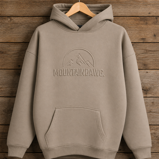 Iconic Embossed Hoodie - Grey Coffee