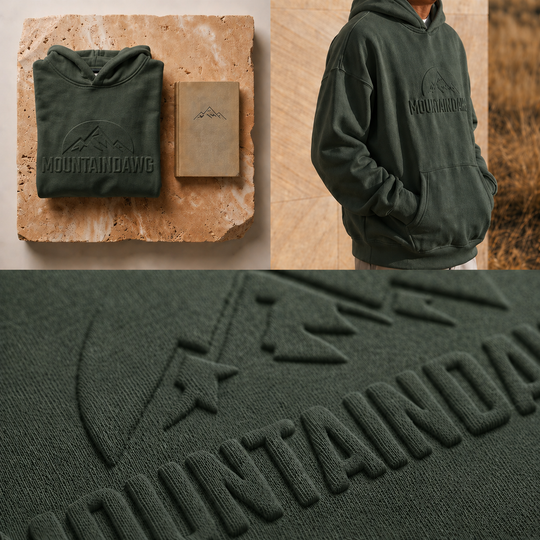 Iconic Embossed Hoodie - Forest Green