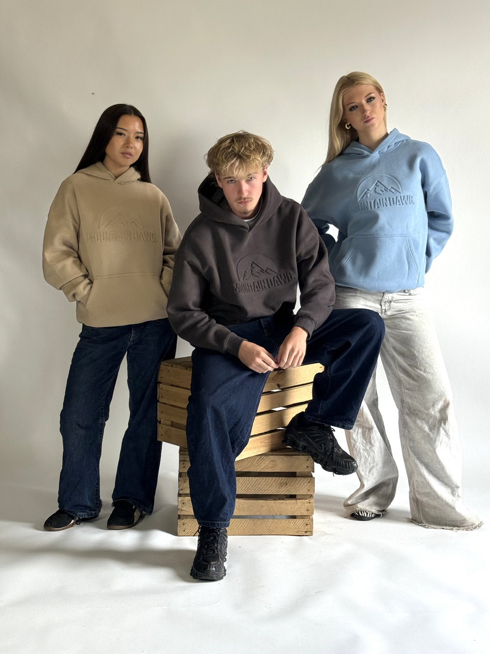 Heavyweight Oversized Hoodie – Stormy Mountain | Bold Embossed Print | Mountain Dawg