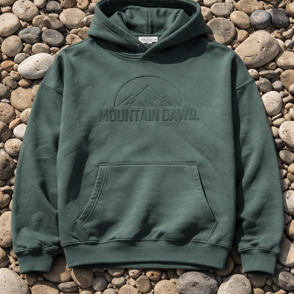 Iconic Embossed Hoodie - Forest Green