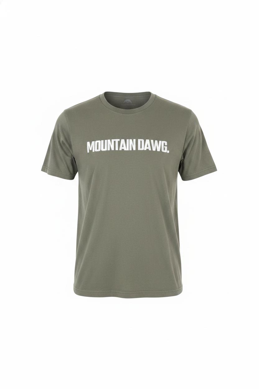 Mountain Dawg Classic Regular Fit Tee in Vintage Olive — ghost shot | Mountain Dawg