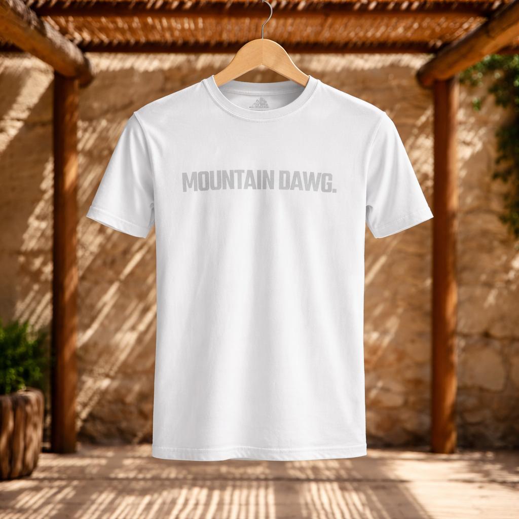 Mountain Dawg Classic Regular Fit Tee in Vintage White — front view | Mountain Dawg